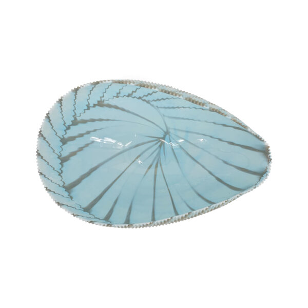 Shell Ivory and Turquoise, Murano Glass Bowl