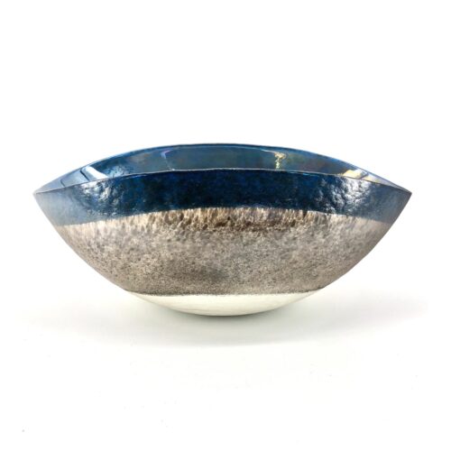Zaffiro, folded Murano Glass Bowl